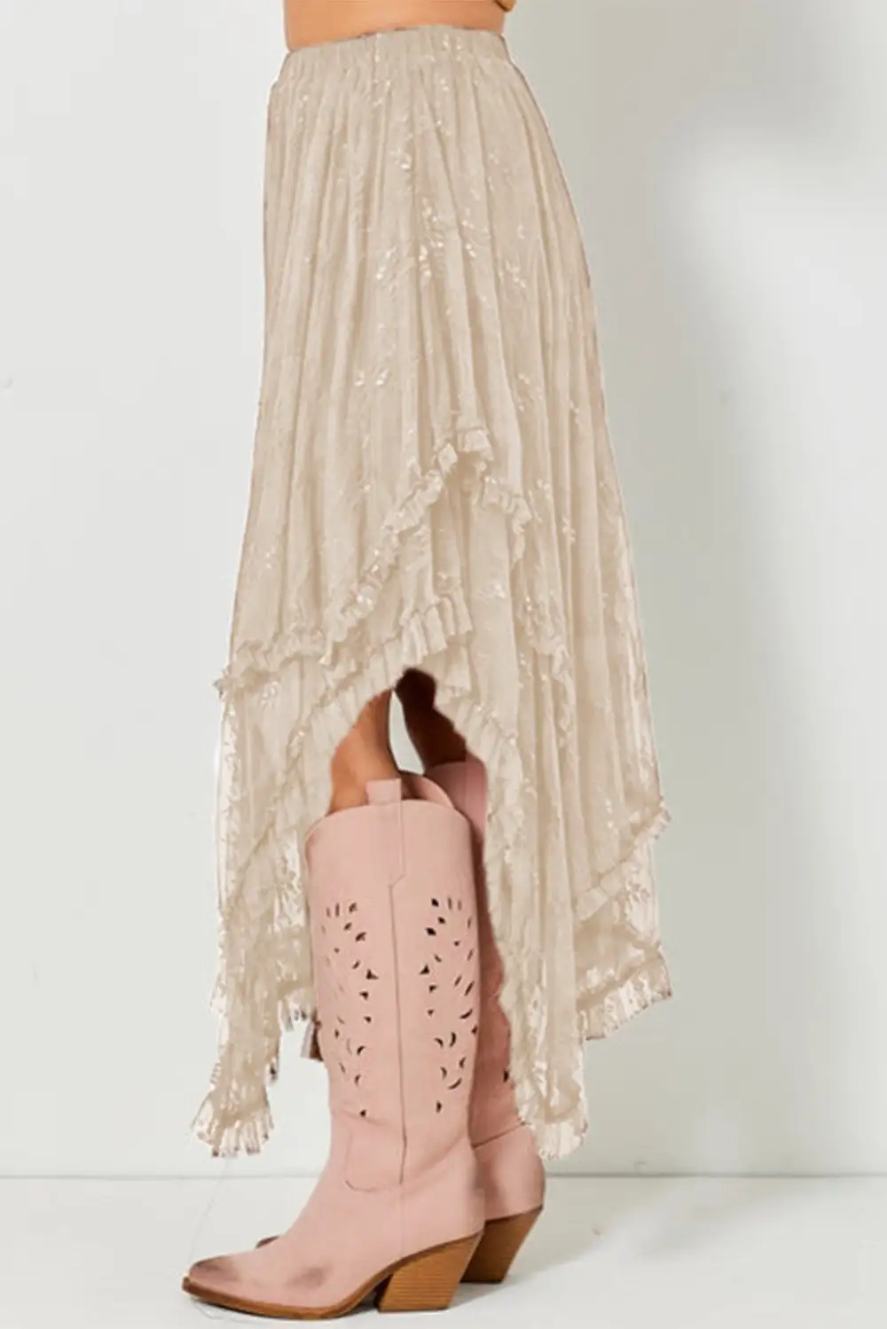 Polished Smooth Lace Skirt