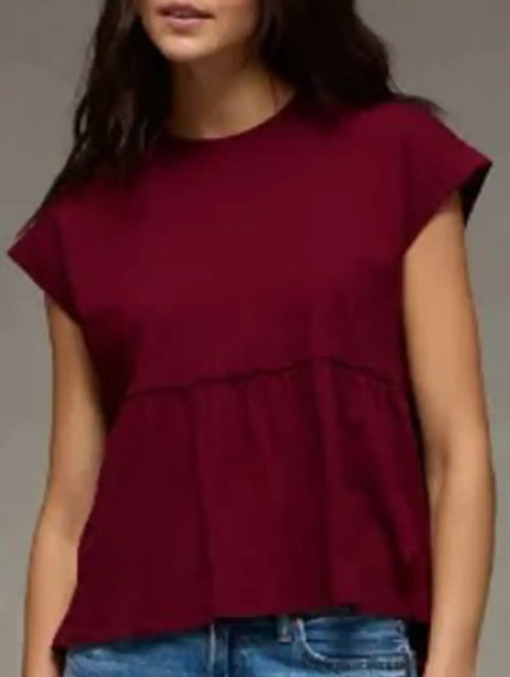 Babydoll Thin Top with Back Tie Blouse