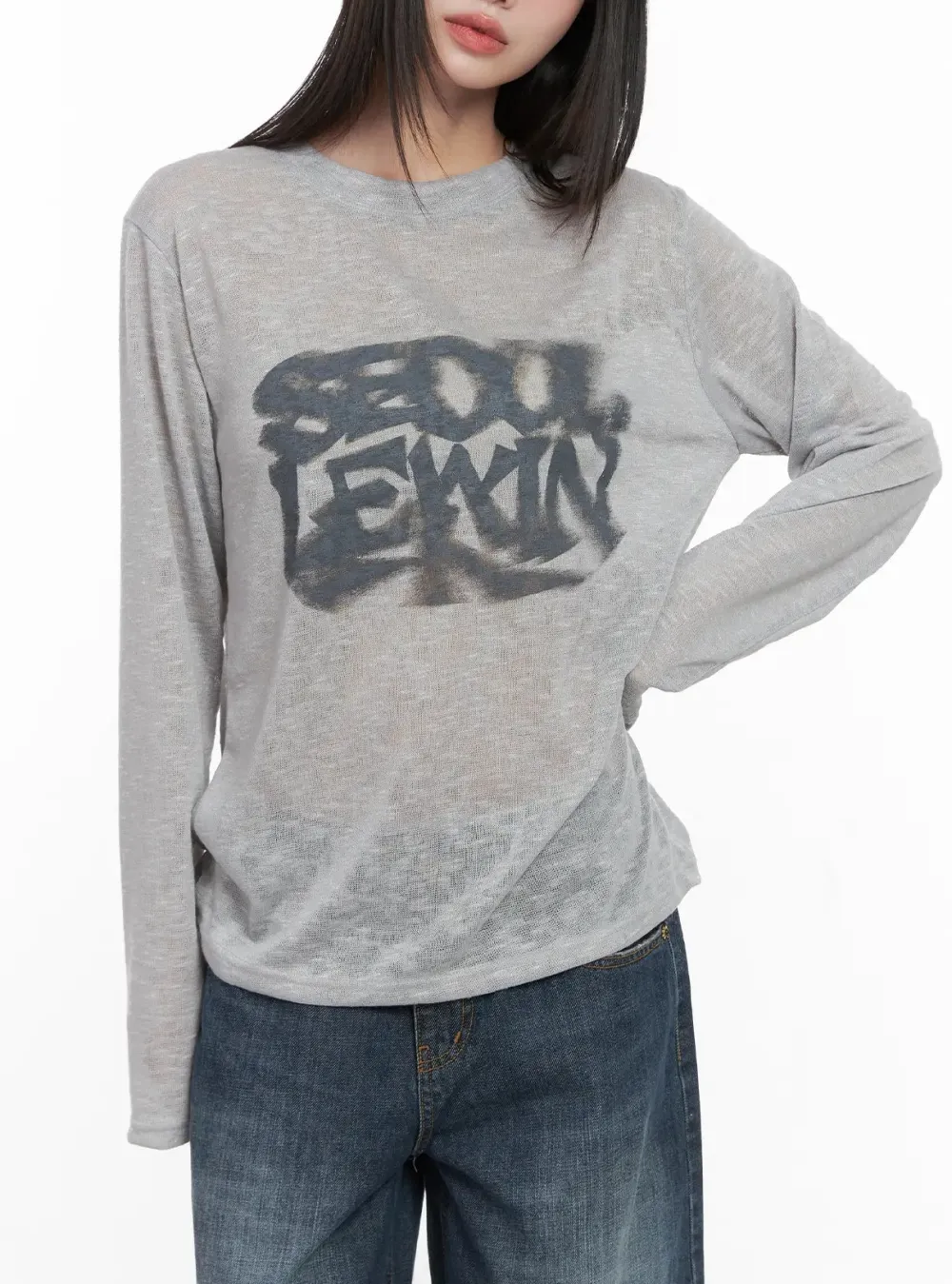 Urban Graphic Sheer Long Sleeve Tee