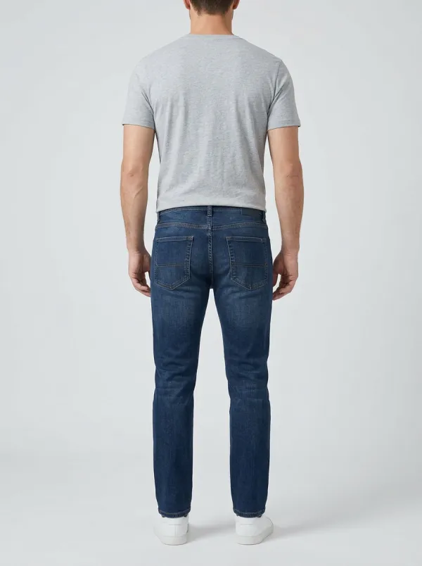 Men's Casual Dark Wash Slim Fit Stretch Jeans