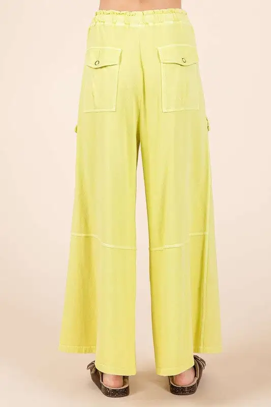 French Terry Cargo Wide Leg Pants