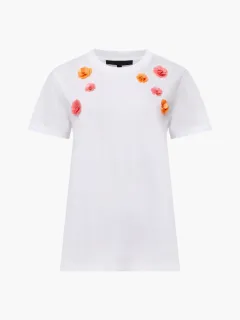 Casual Exquisite 3D Floral Cotton Short Sleeves