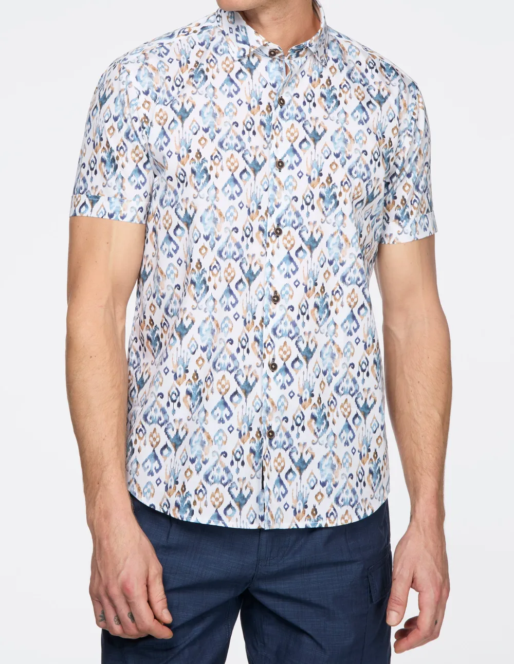 Batik Print Poplin Shirt