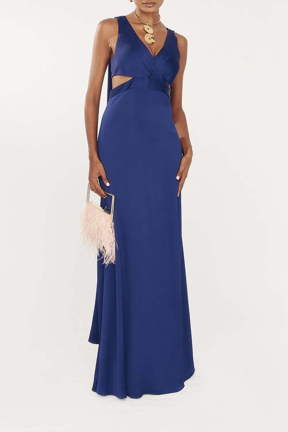 Women's V Neck Backless Dress