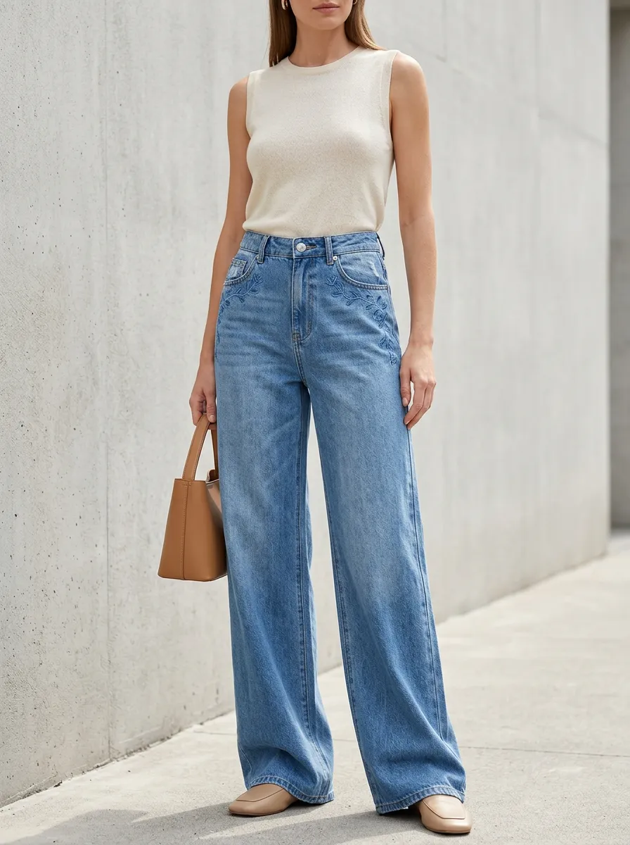 Women's Wide Leg Denim Jeans