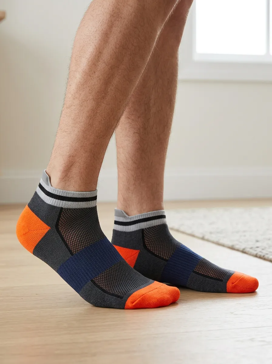 Men's Athletic Sport Colorblock Striped Printed Socks