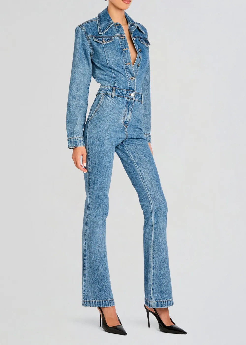 Fitted Mid Rise Jumpsuit