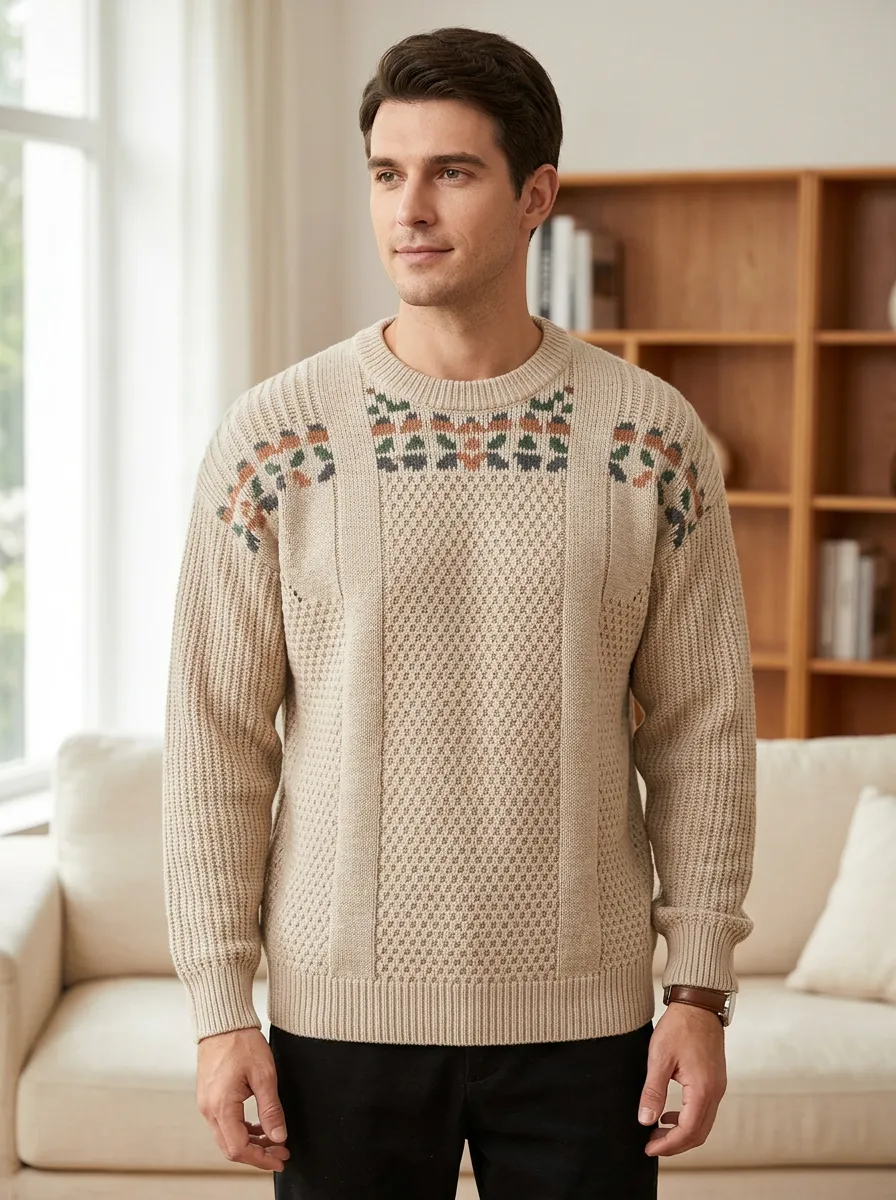 Men's Geometric Knit Sweater