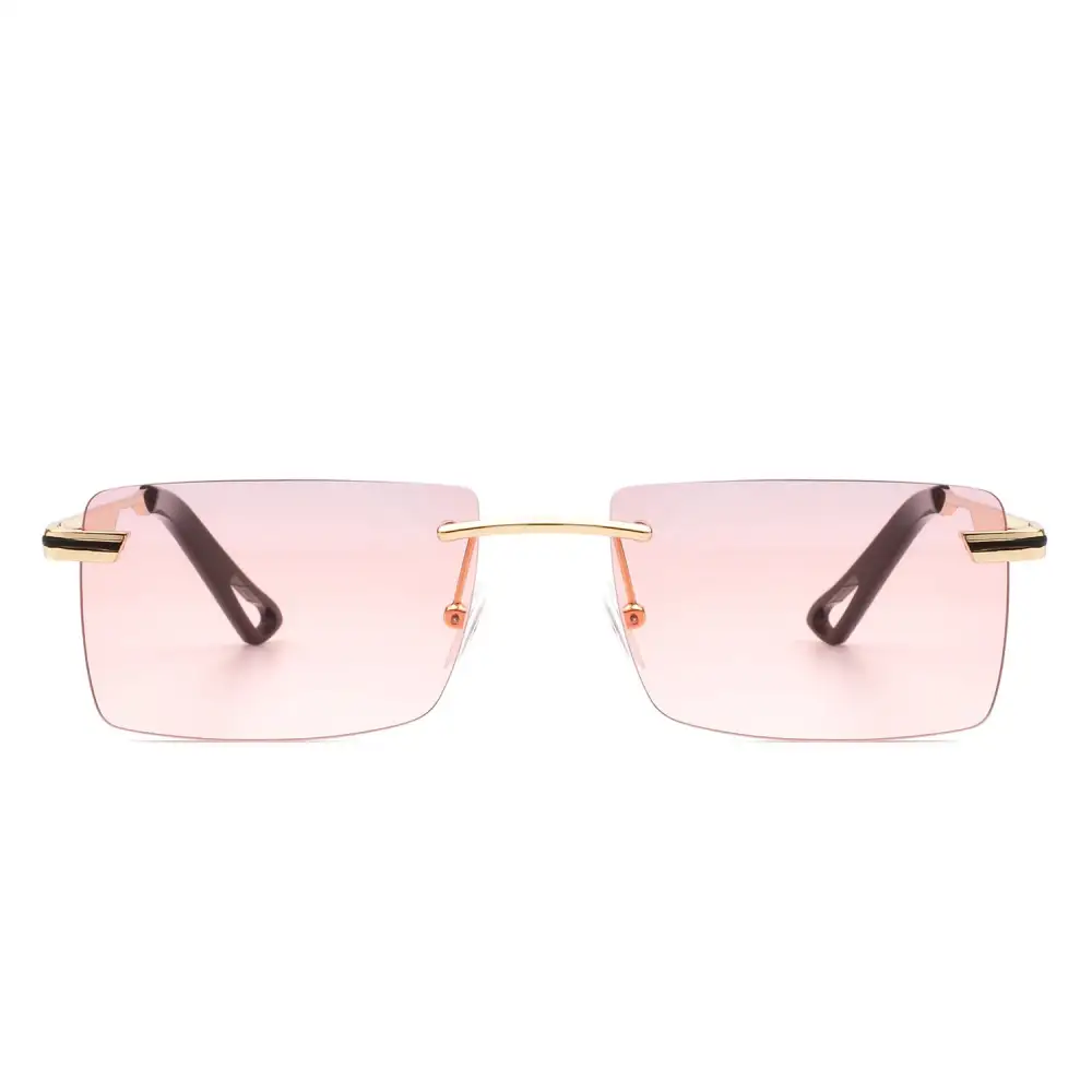 Smooth Rectangle Rimless Frame Sunglasses