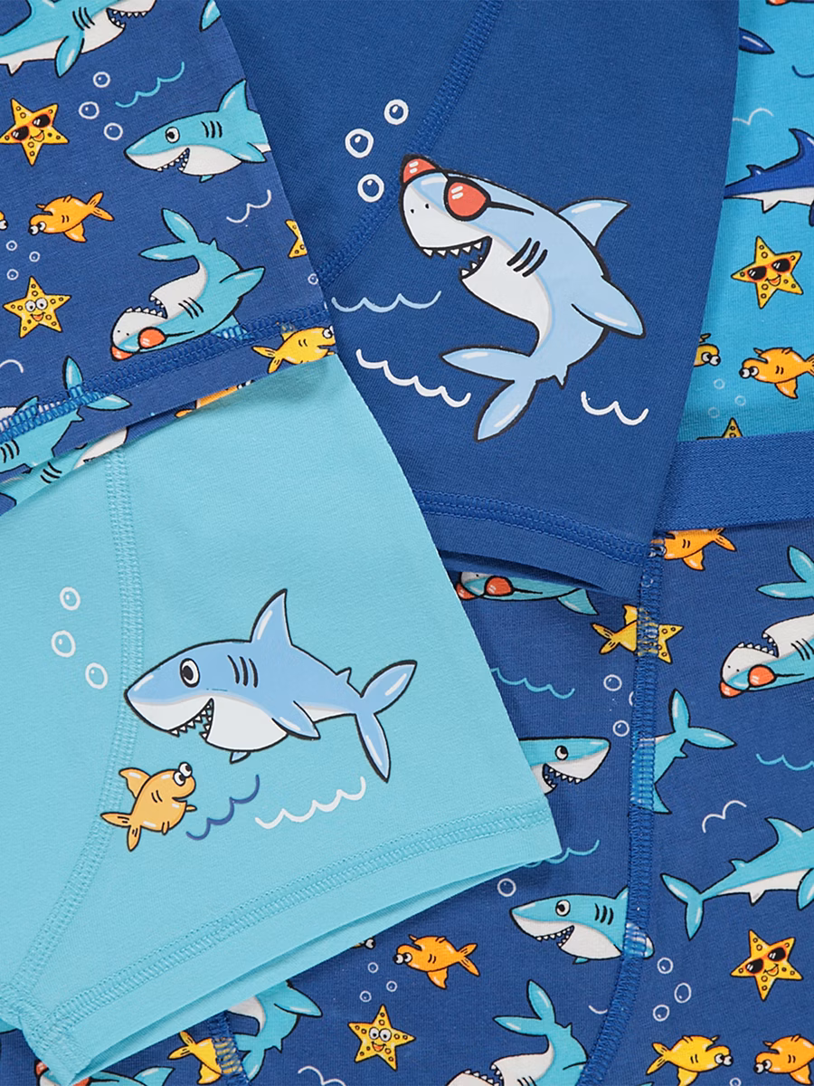 Blue Shark Trunks 5 Pack detail 1