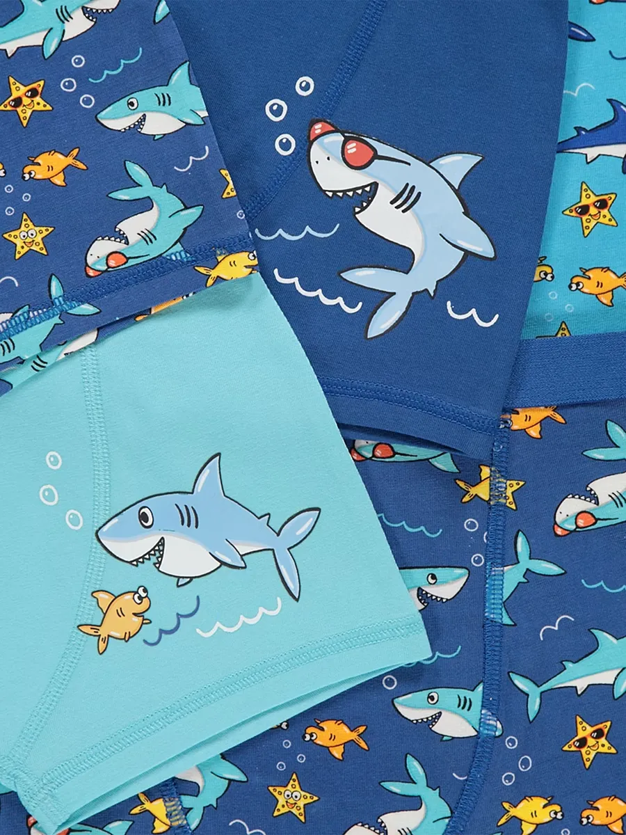 Blue Shark Trunks 5 Pack