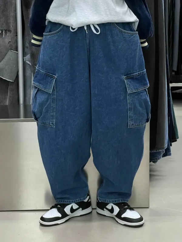 Functional Denim Relaxed Cargo Pants