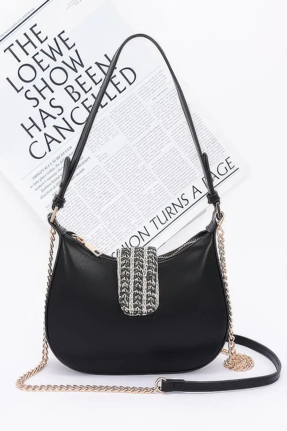 Faux Leather Hobo Bag