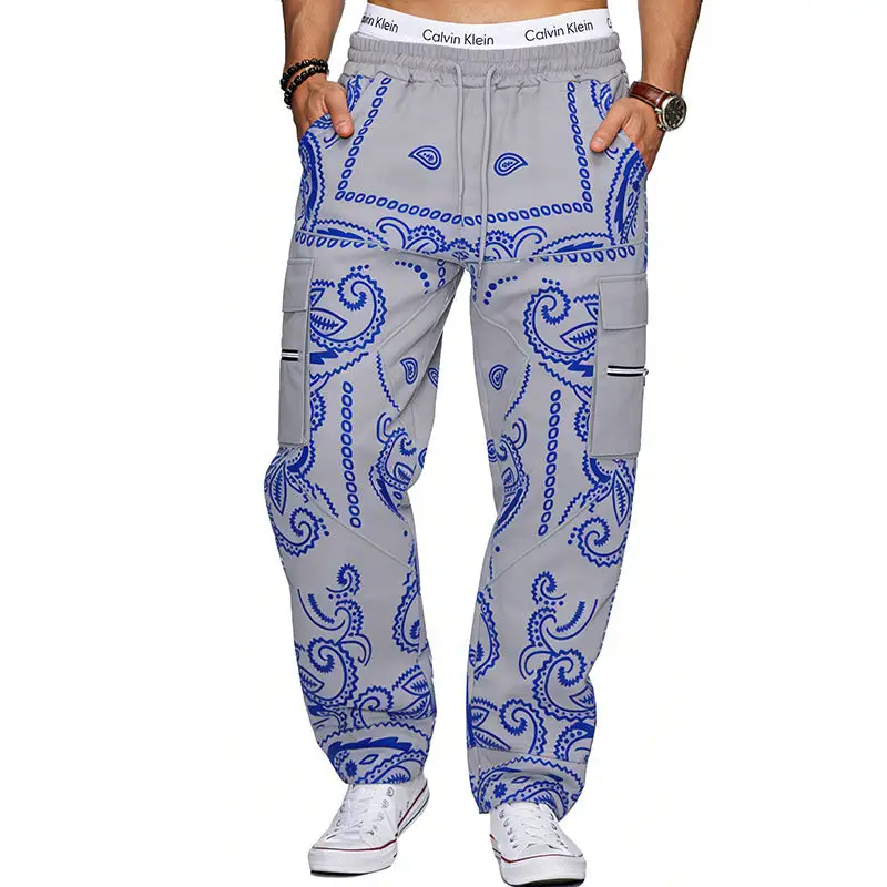 Men's Cargo Jogging Pants Waistband Pockets Cargo Pants
