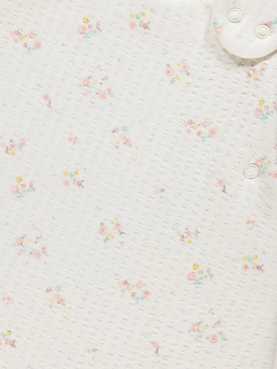 Neutral Floral Seersucker Sleeping Bag 2.5 Tog