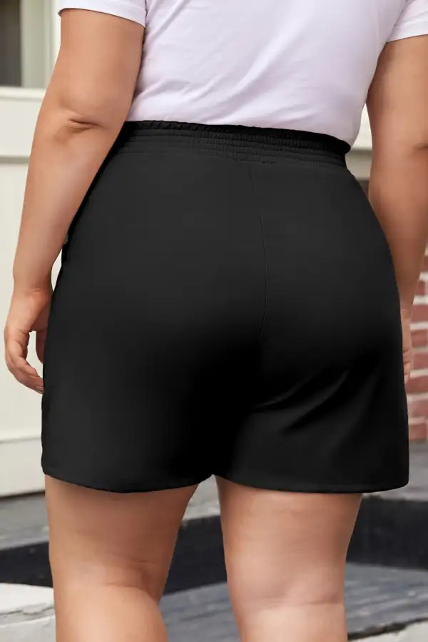 Black Plus Size Crossed Elastic Waist