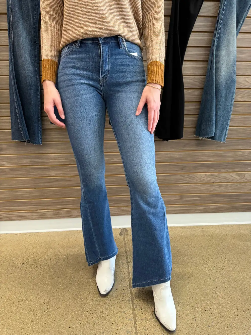 Denim High Rise Flared Jeans
