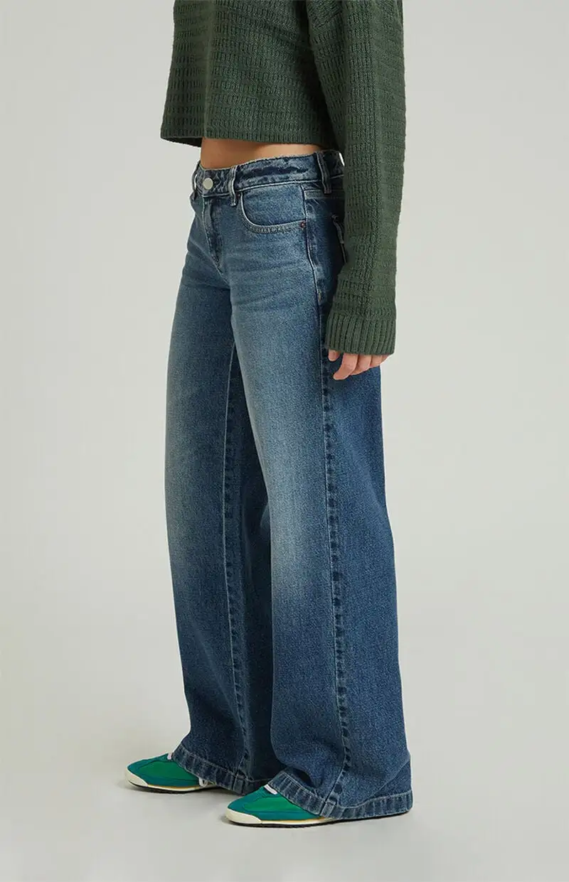 PacSun Casey Seam Low Rise Baggy Jeans Dark Indigo