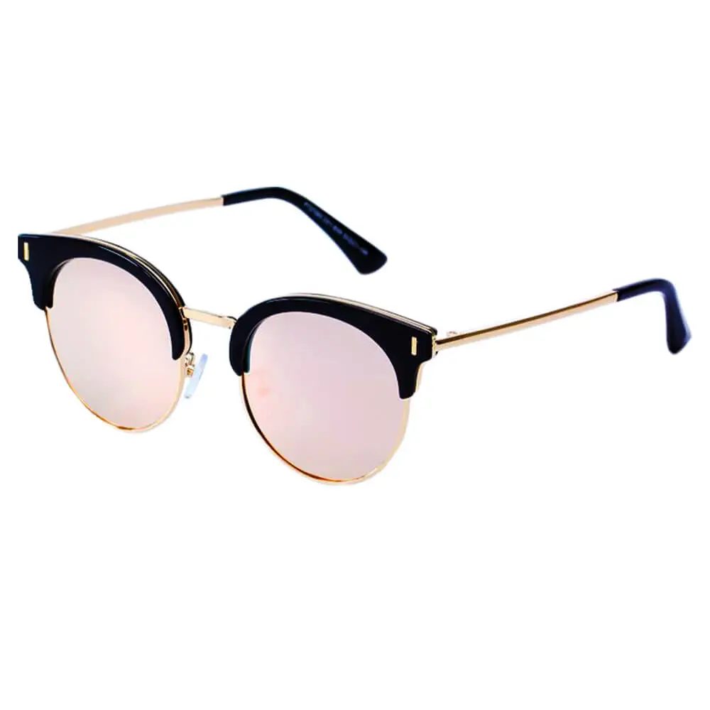 Classic Polarized Half Frame Round Cat Sunglasses