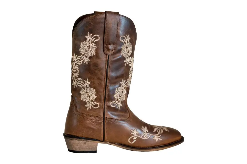 Stitched Round Toe Men's Western Boots
