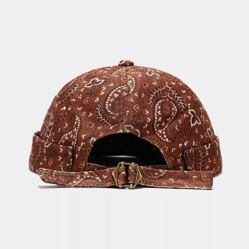 Vintage Paisley Print Brimless Hat