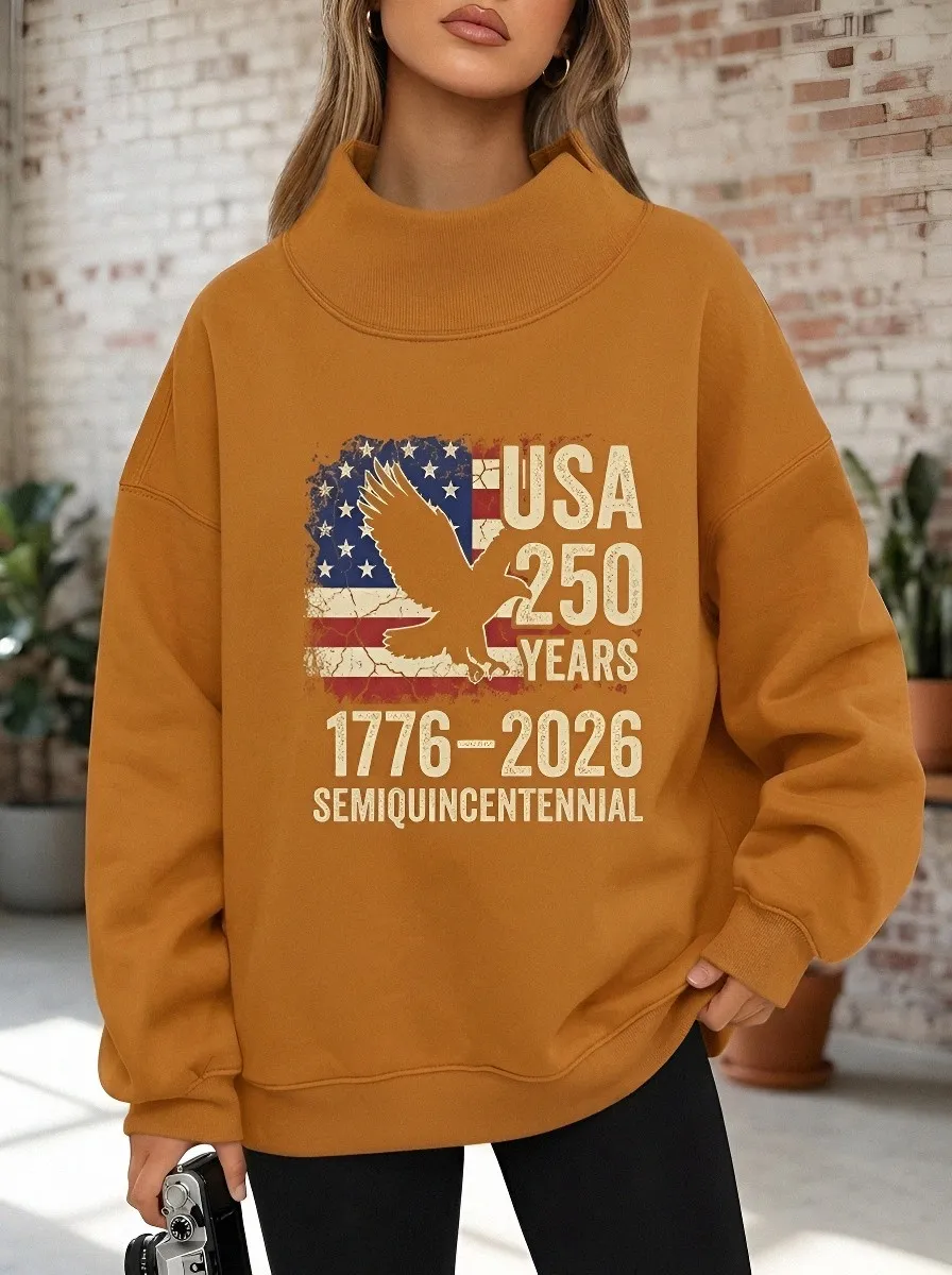 Anniversary Eagle Flag Casual Hoodie Sweatshirt