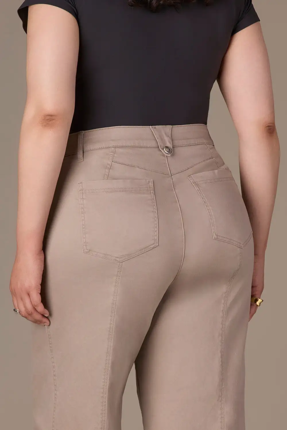 Button Fly Wide Leg Plus Size Pants