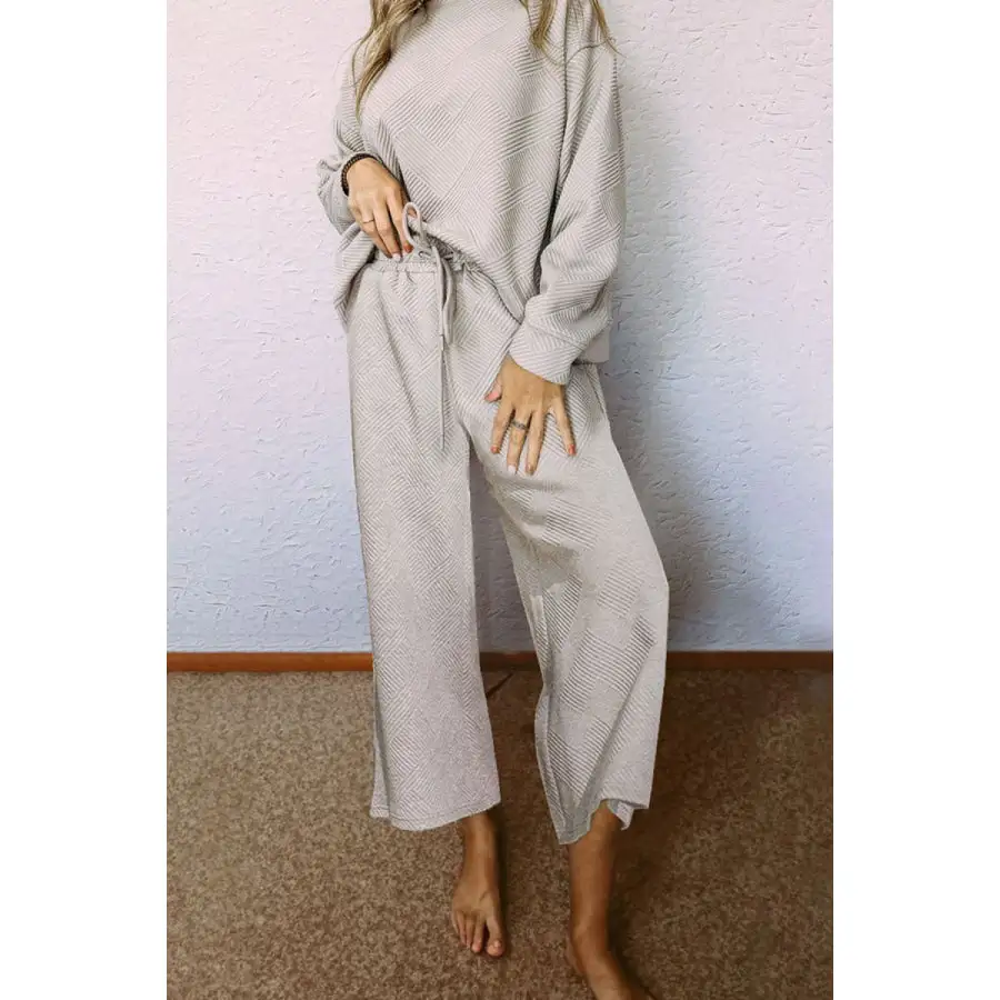 Dropped Shoulder Top and Pants Set