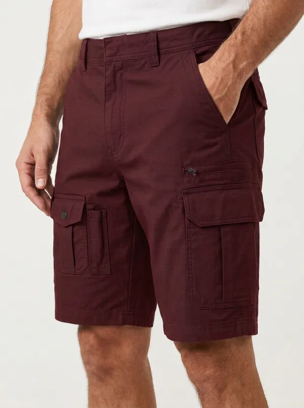 Men's Multi-Pocket Snap-Closure Cargo Shorts