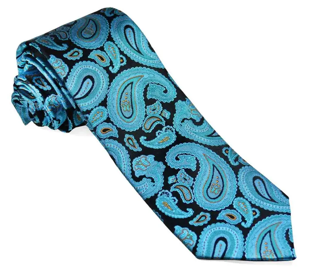 Modern Silk Paisley Men's Necktie Accessory Set