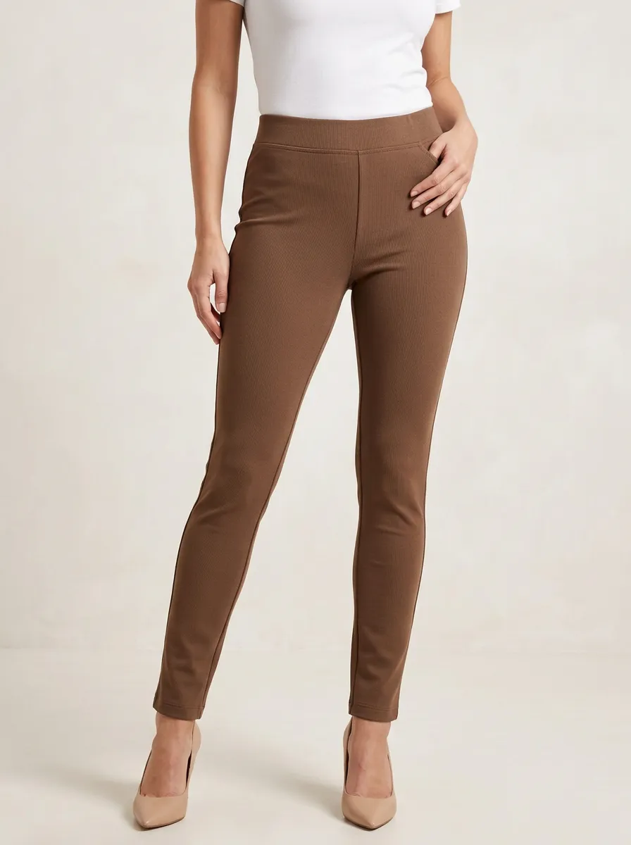 Streamlined Mid-Rise Stretch Pants