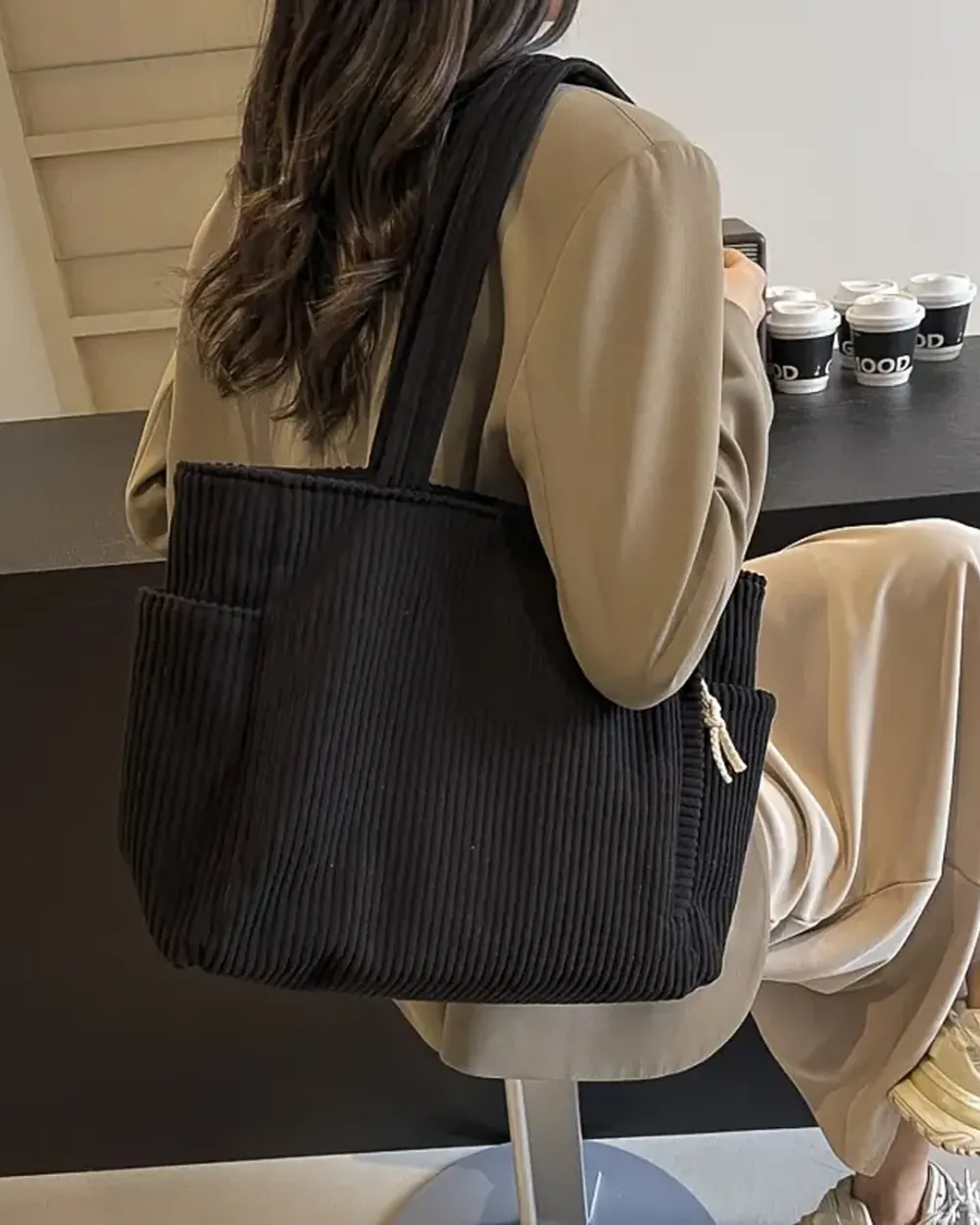 Soft Corduroy Tote Bag