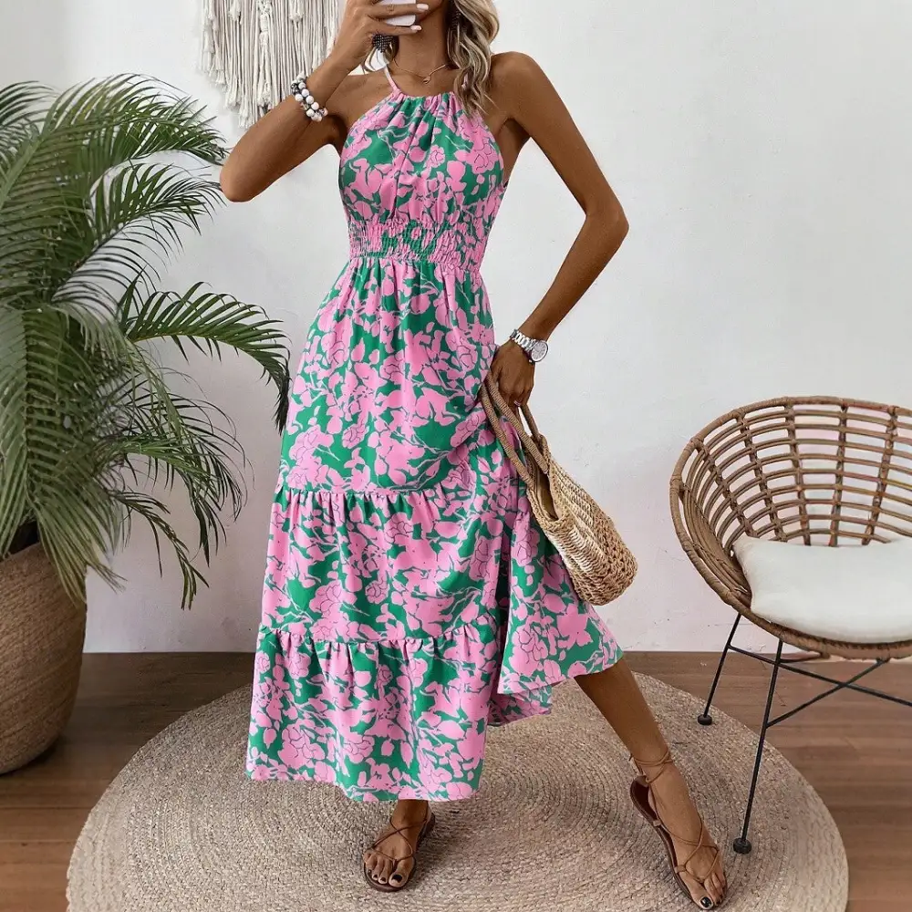 Maureen Floral Halter Maxi Dress