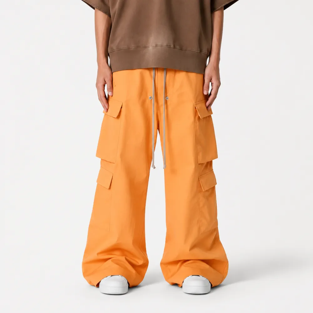 Retro Zip Pocket Wide Leg Cargo Pants