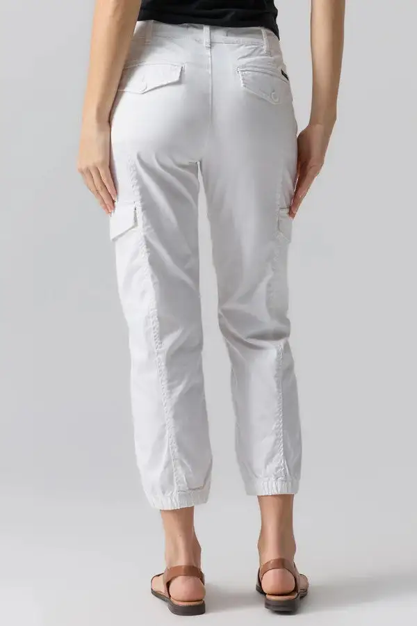 Women's White Cargo Jogger Casual Pants