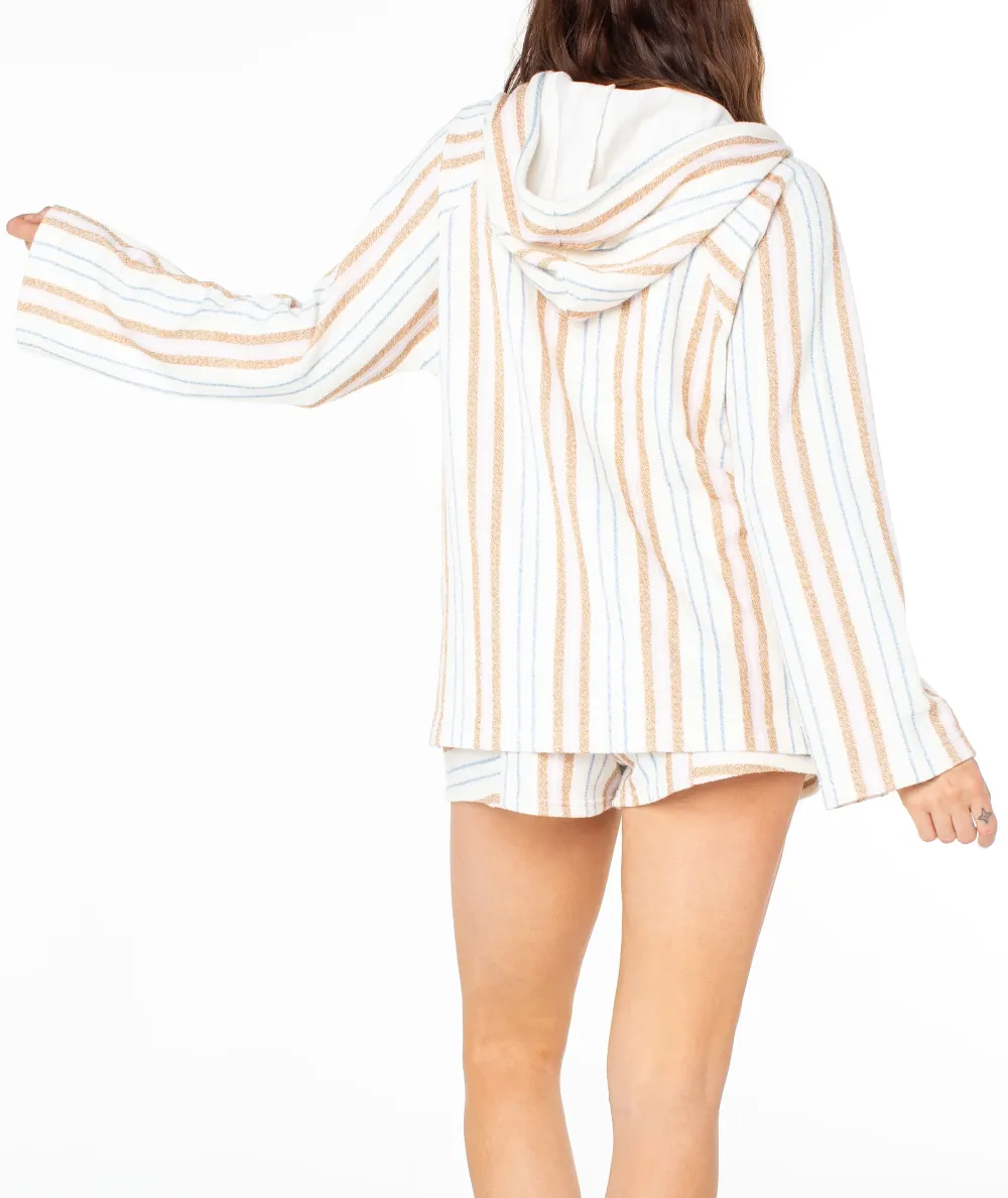 Striped Print Hooded Sweatshirt