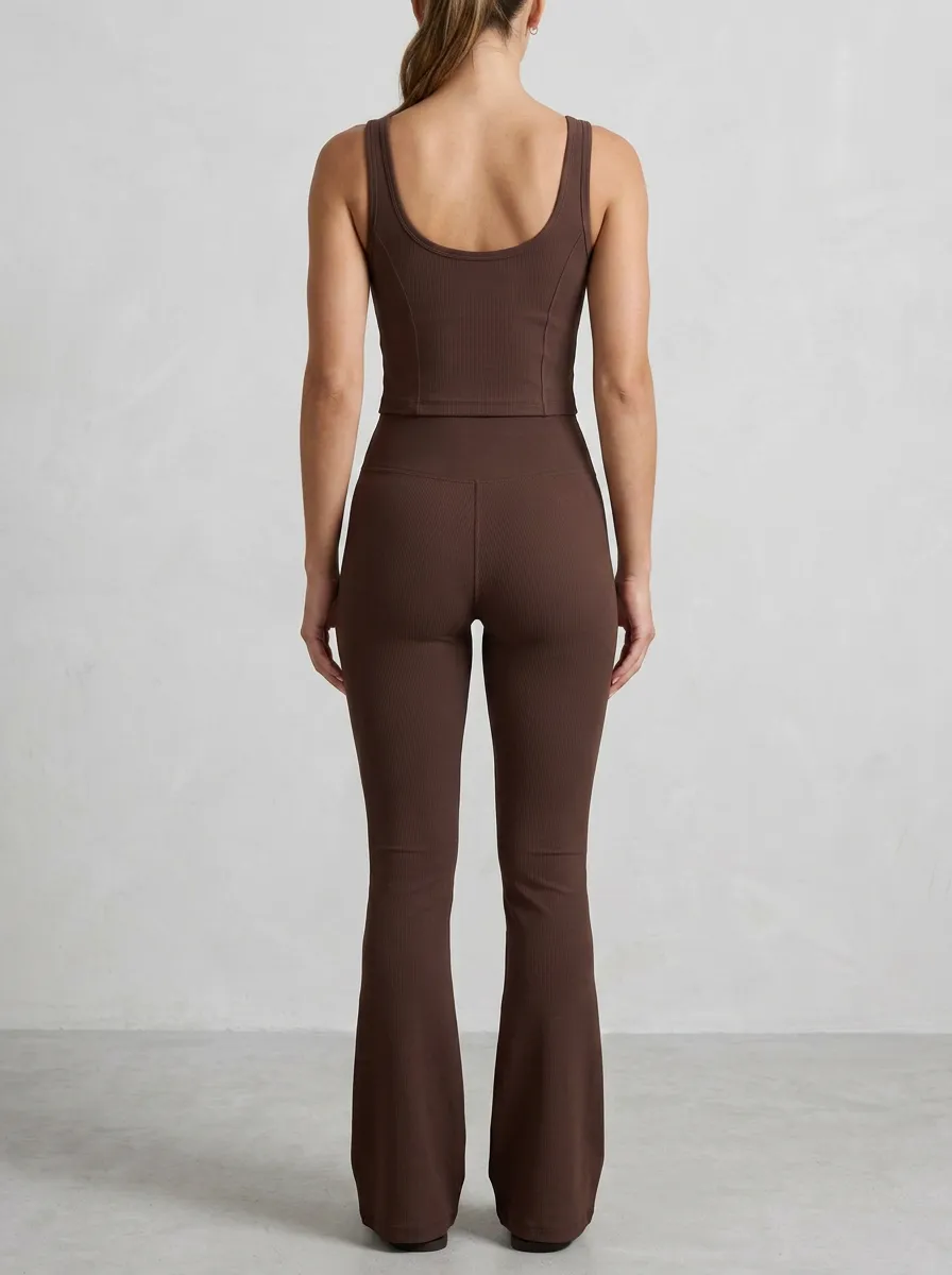 Flared-Leg Tank-Top Women's Tank Top Flare Pants Active Set