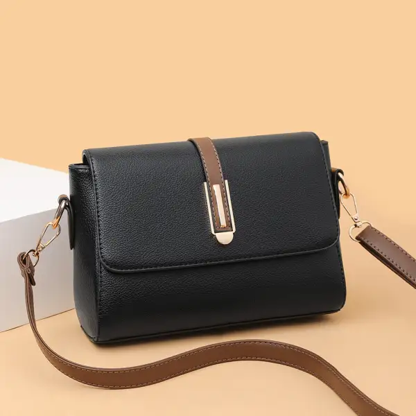 Compact Leather Square Crossbody Bag