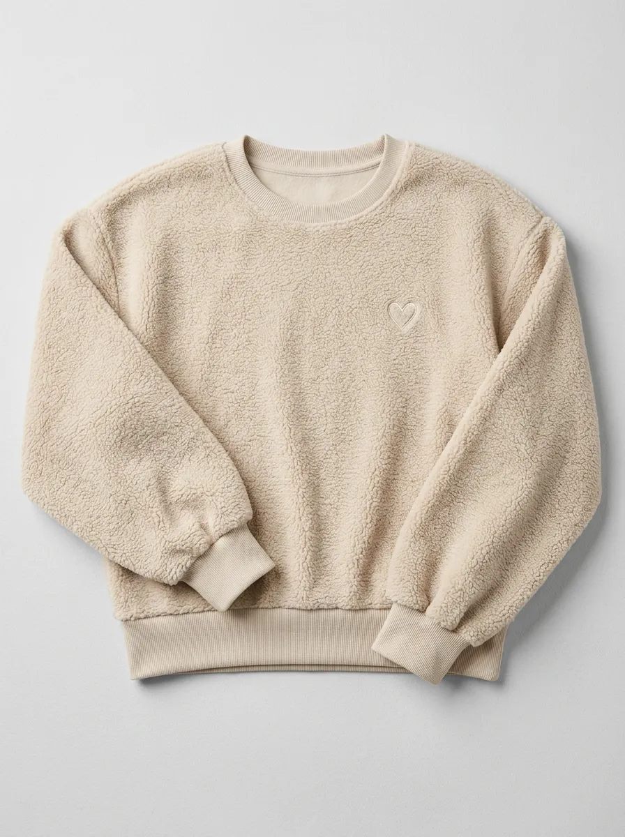 Easy-Wear Minimalist Embroidered Edit Women's Fleece Crewneck Sweatshirt