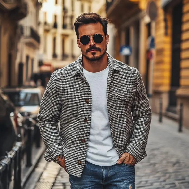 Buttoned Structured Utility Jacket