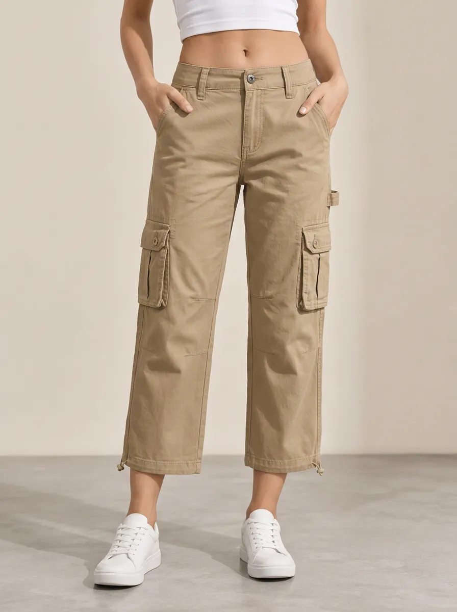 Women's Multi-Pocket Utility Practical Capri Pants