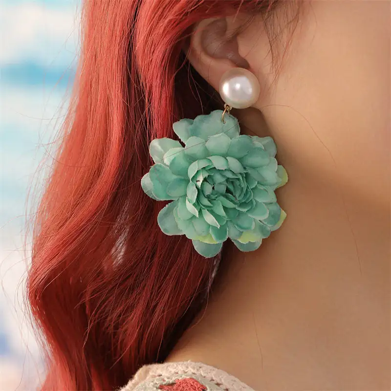 Vintage Floral Pearl Statement Earrings