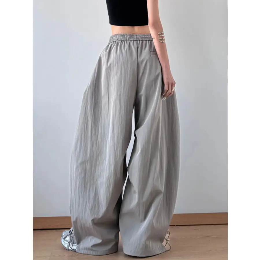 Drawstring Oversized Wide Leg Casual Pants