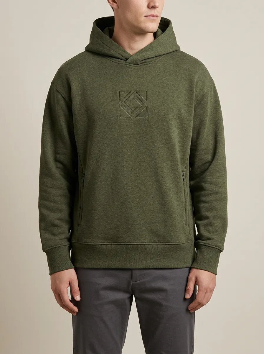 Men's Embroidered Geometric Hoodie
