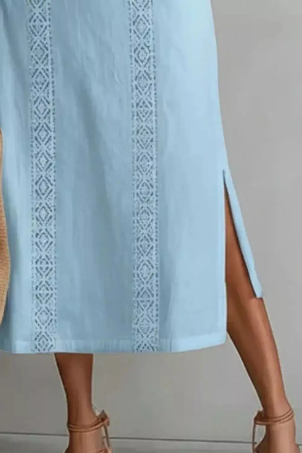 Pocketed Slit Sleeveless Dress Casual
