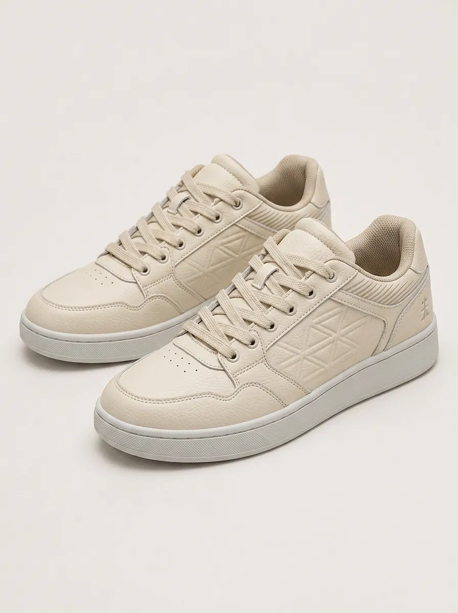 Men's Street Minimalist Geometric Pattern Embossed Printed Sneakers