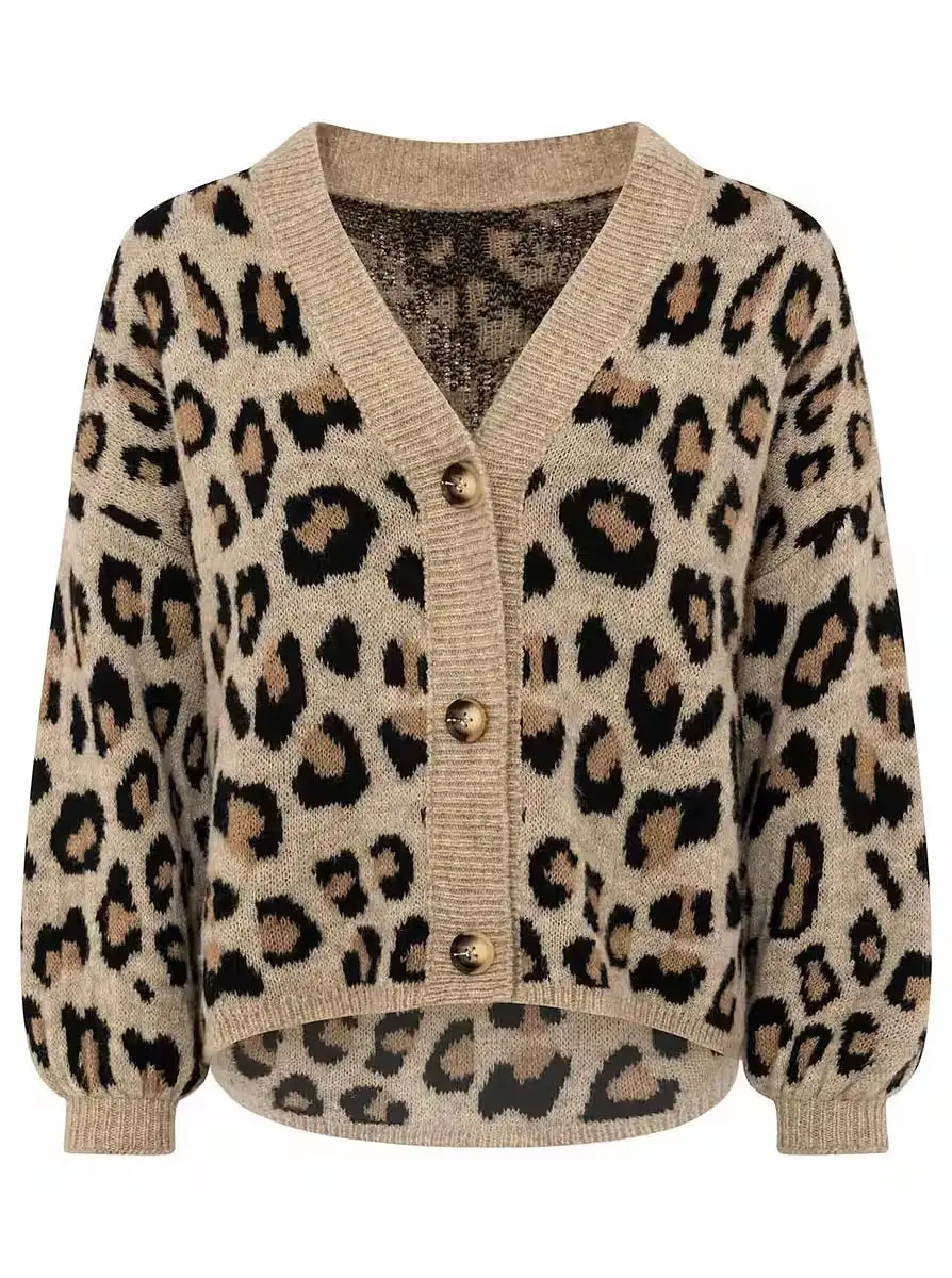 Textured Wool Viscose Longline Heart Pattern Cardigan