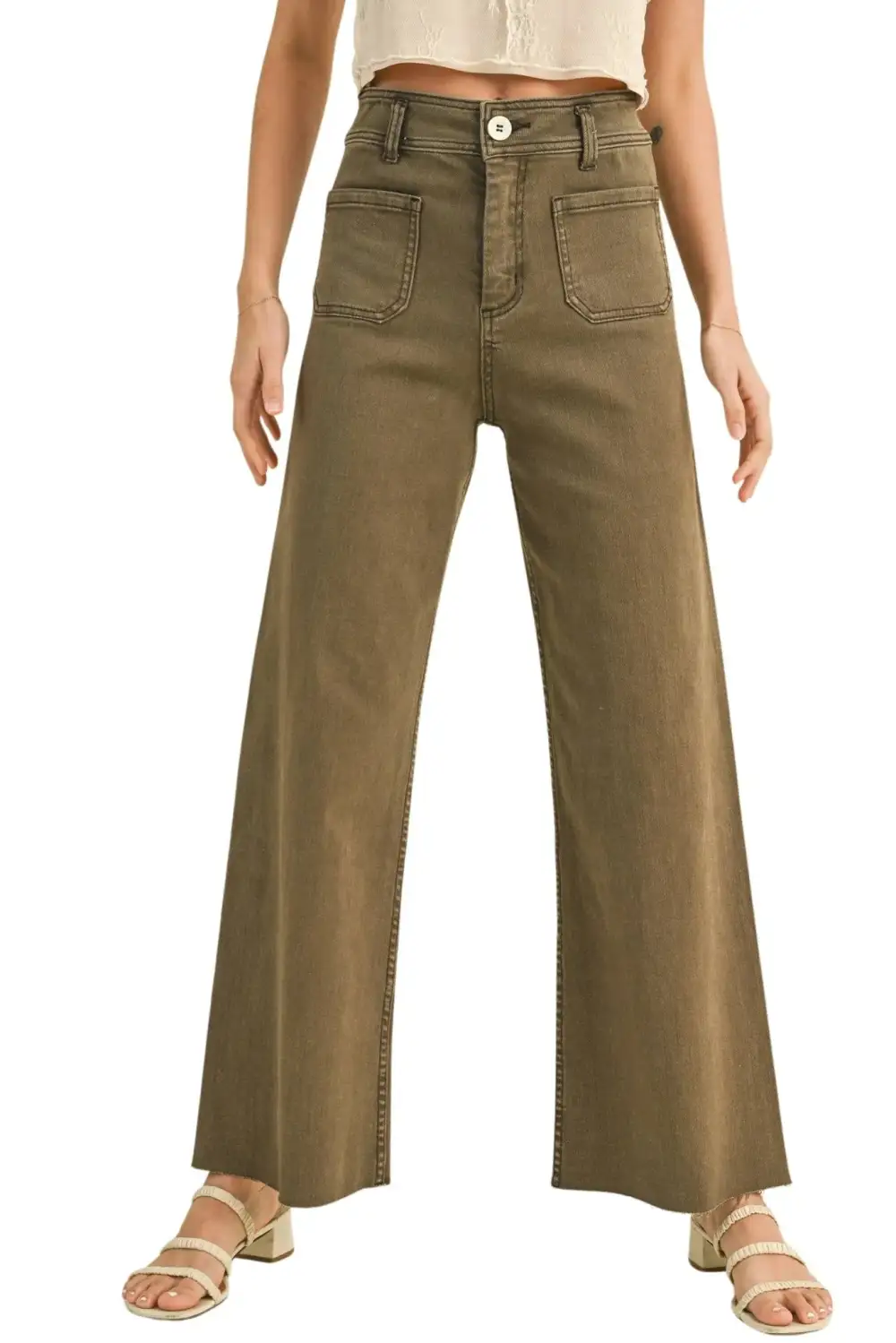 Front Pocket Wide Leg Pants