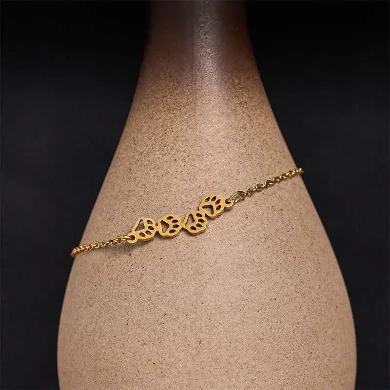 Titanium Steel Cat Paws Bracelet