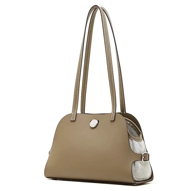 Elegant Tan Leather Minimalist Shoulder Bag
